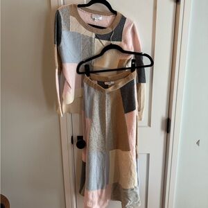 Adam Lippes Beige and Pink Knit Top